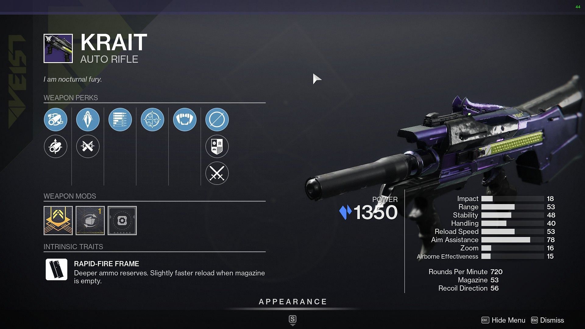 Krait Auto Rifle this week in Destiny 2 (Image via Bungie)