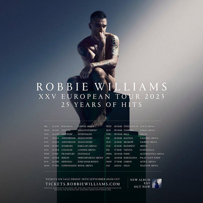 robbie williams tour schedule