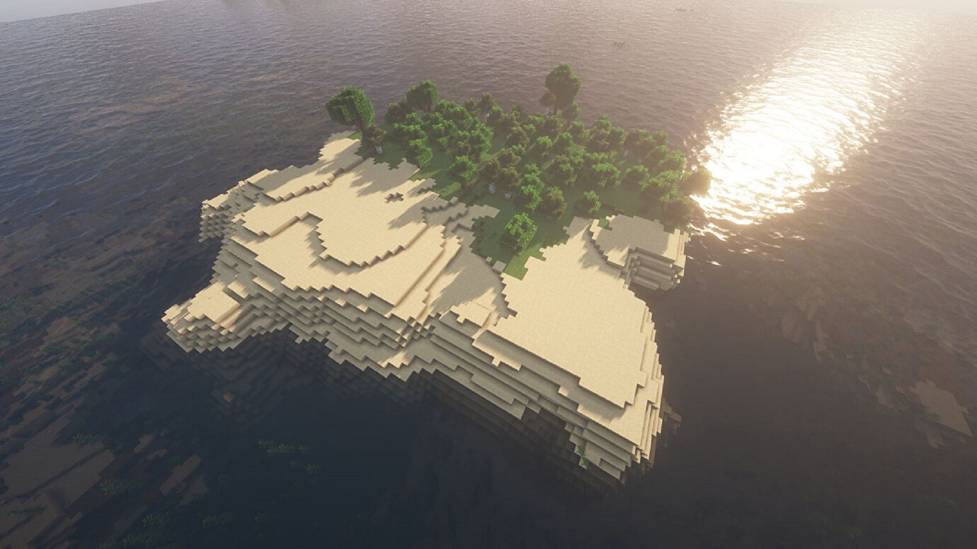 A nice island to yourself can be a fun survival start (Image via Mojang)