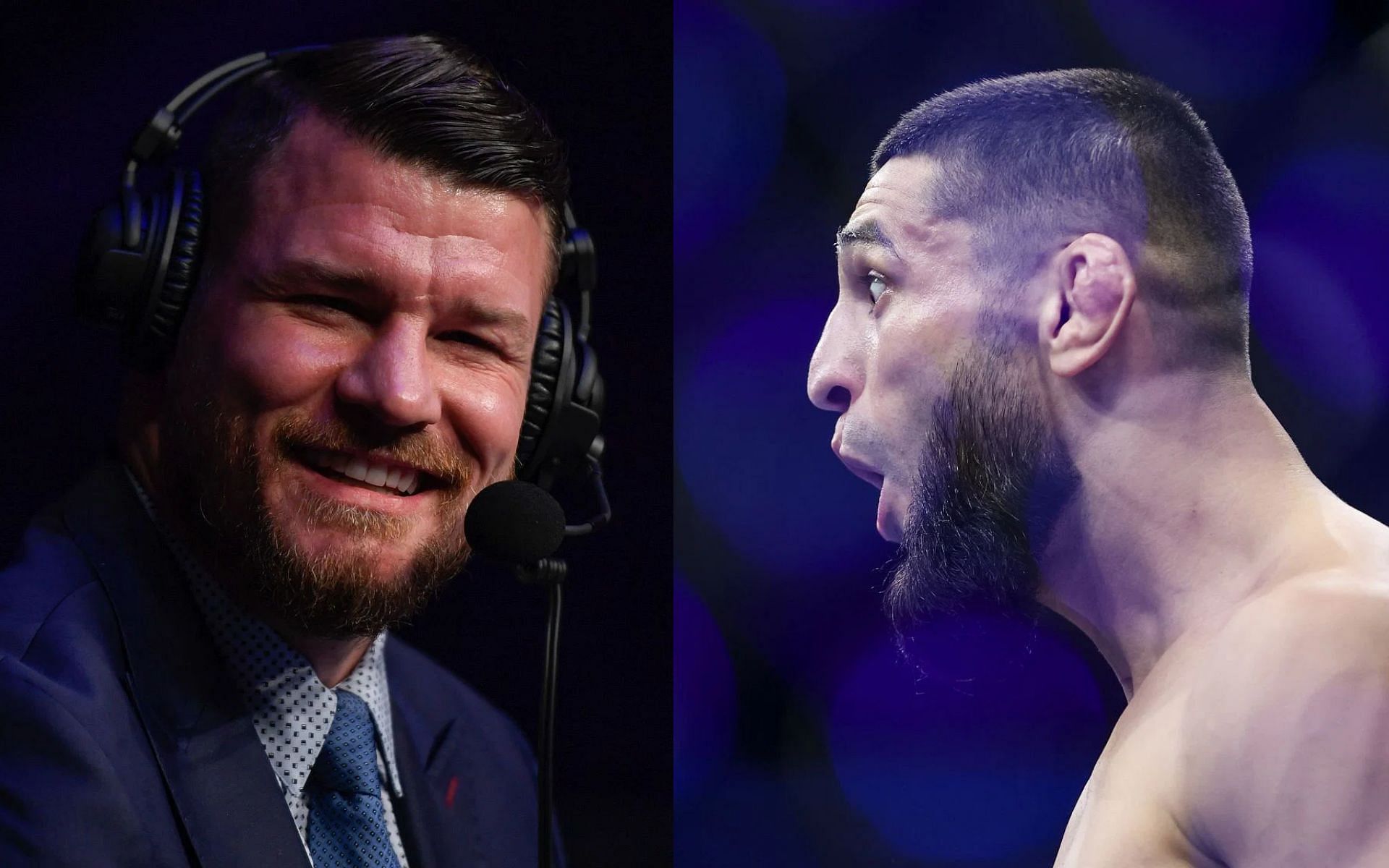 Michael Bisping (left) and Khamzat Chimaev (right) 