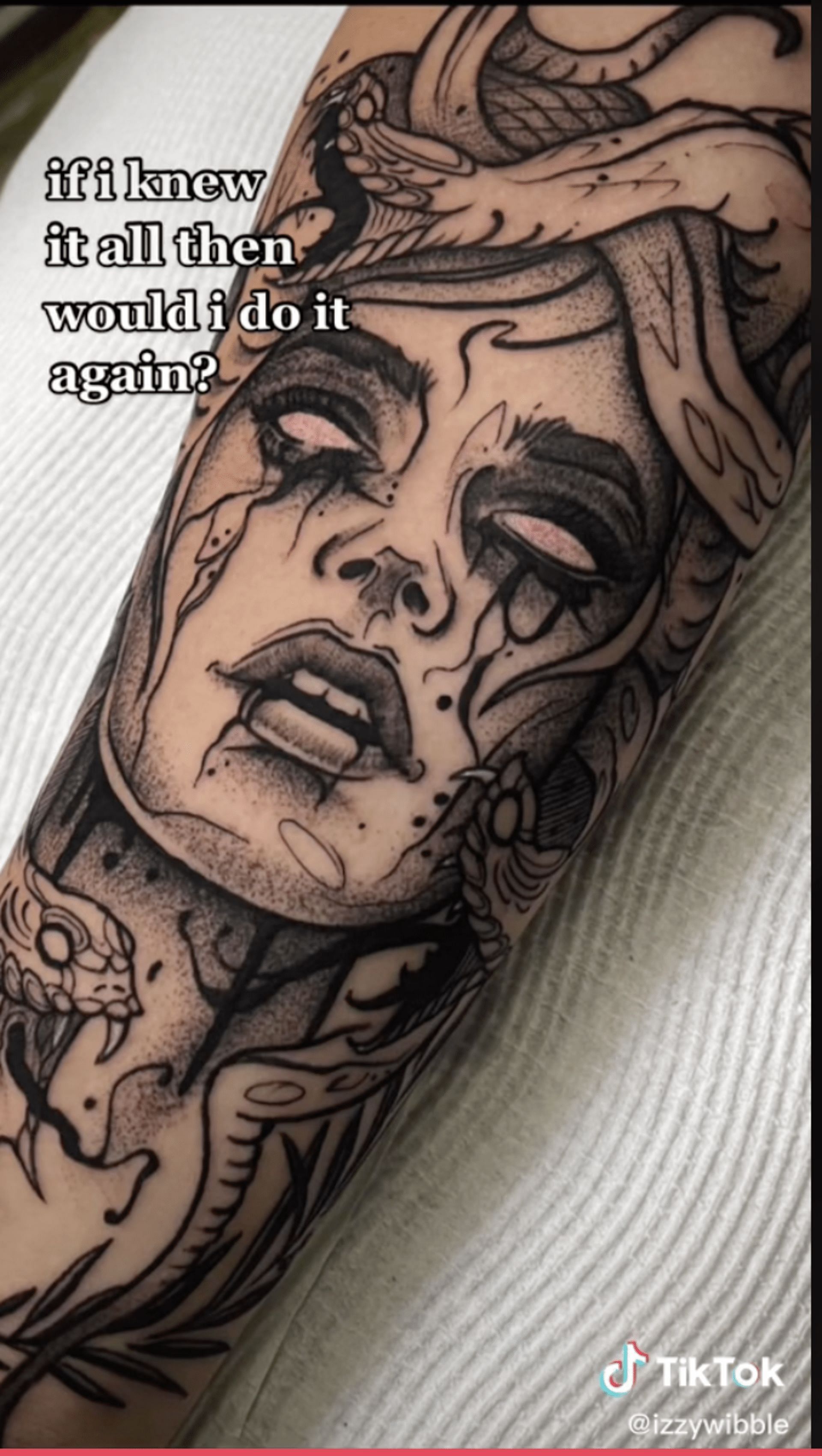 Medusa Tattoo on TikTok gets popular as a lot of women indulge in getting it inked. (Image via TikTok)