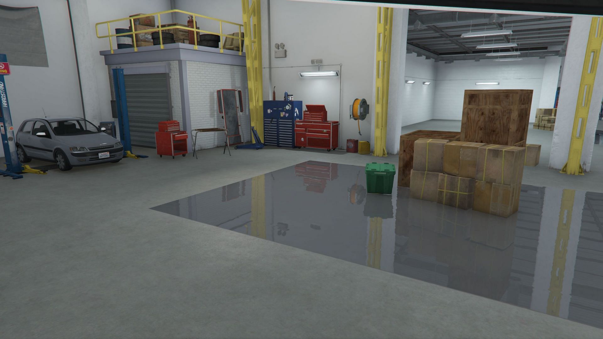 An interior of an Auto Shop (Image via Rockstar Games)