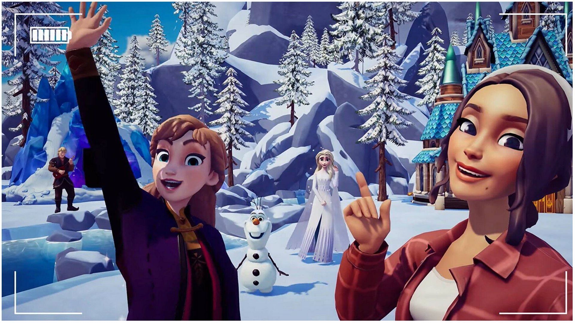 The cast of Frozen are just some of the characters you can meet in Disney Dreamlight Valley (Image via Gameloft)