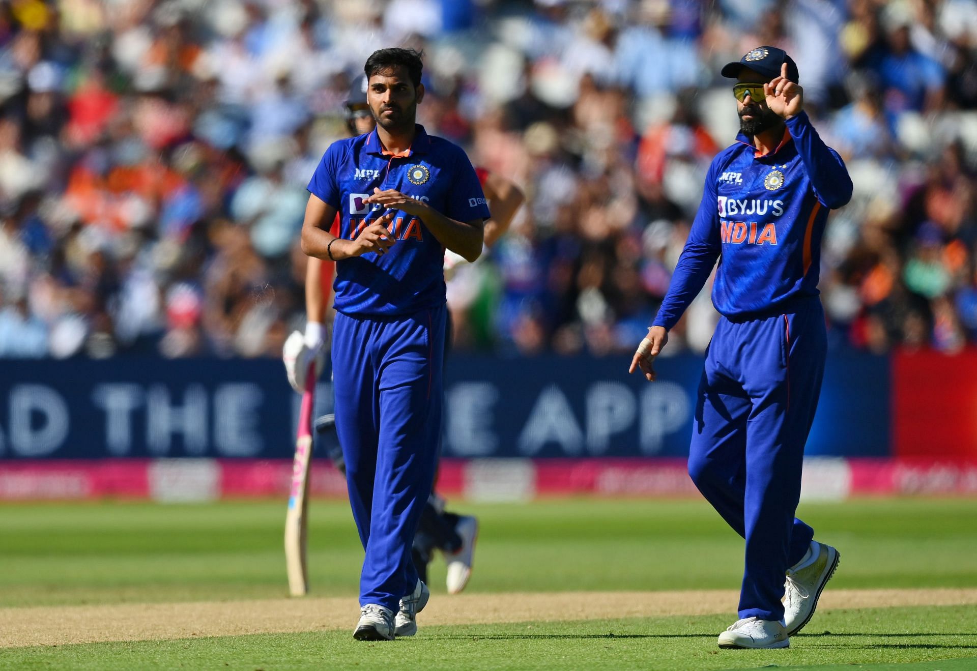 Bhuvneshwar Kumar (left) has been struggling for rhythm. Pic: Getty Images