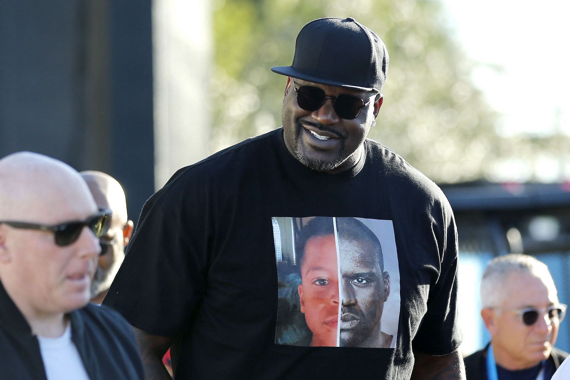 Shaquille O'Neal at Super Bowl LIV, San Francisco 49ers vs. Kansas City Chiefs.