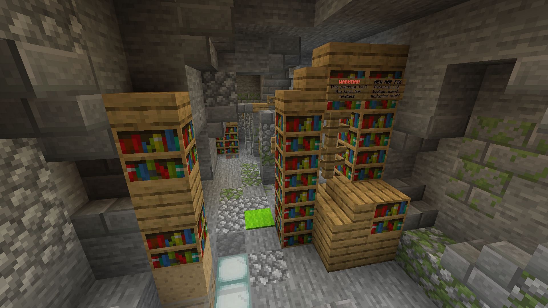 One of the parkour maps in a Minecraft server made from different blocks (Image via Mojang)