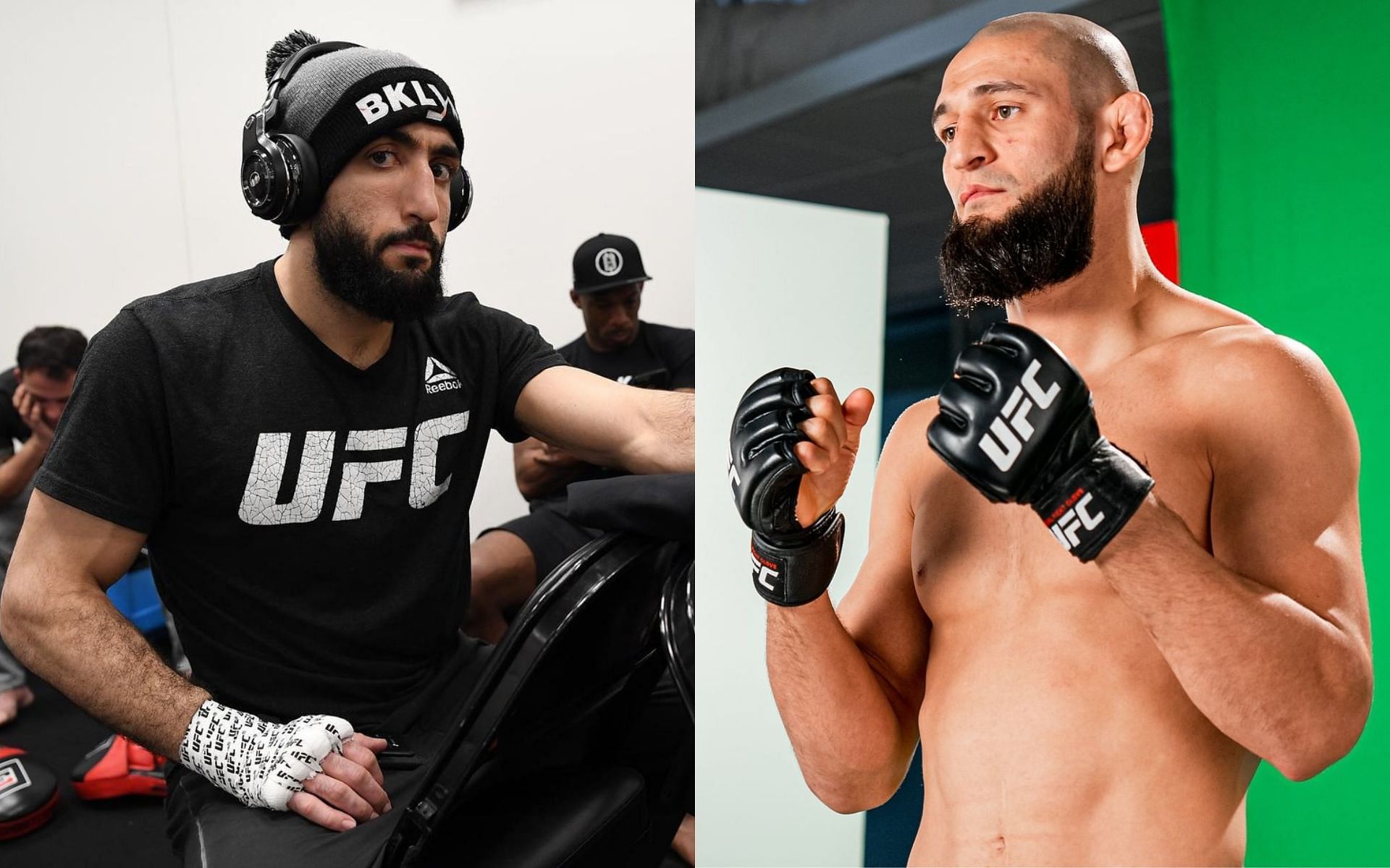 Belal Muhammad (left) &amp; Khamzat Chimaev (right) [Photo credit: @ufc on Instagram]