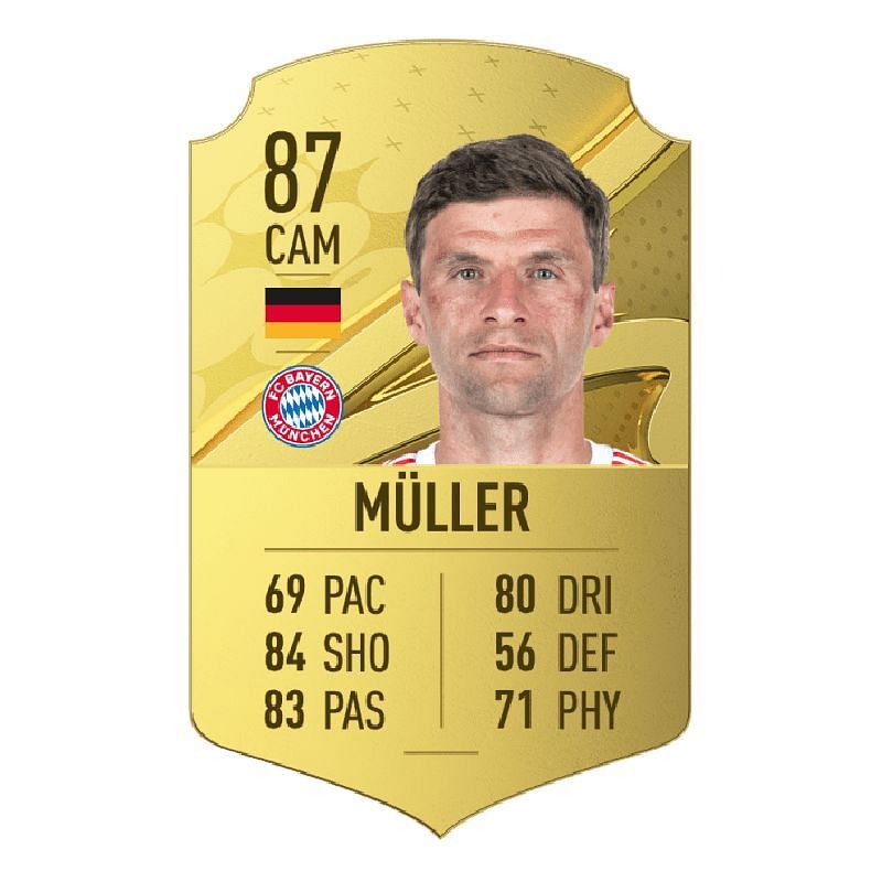 Thomas Muller&#039;s FIFA 23 card (Image via EA Sports)