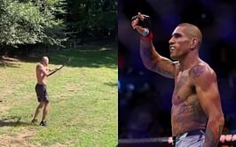 "That Amazonian warrior instinct is strong with Poatan" - Fans in awe of UFC middleweight contender Alex Pereira after watching the Brazilian's incredible target practice clip