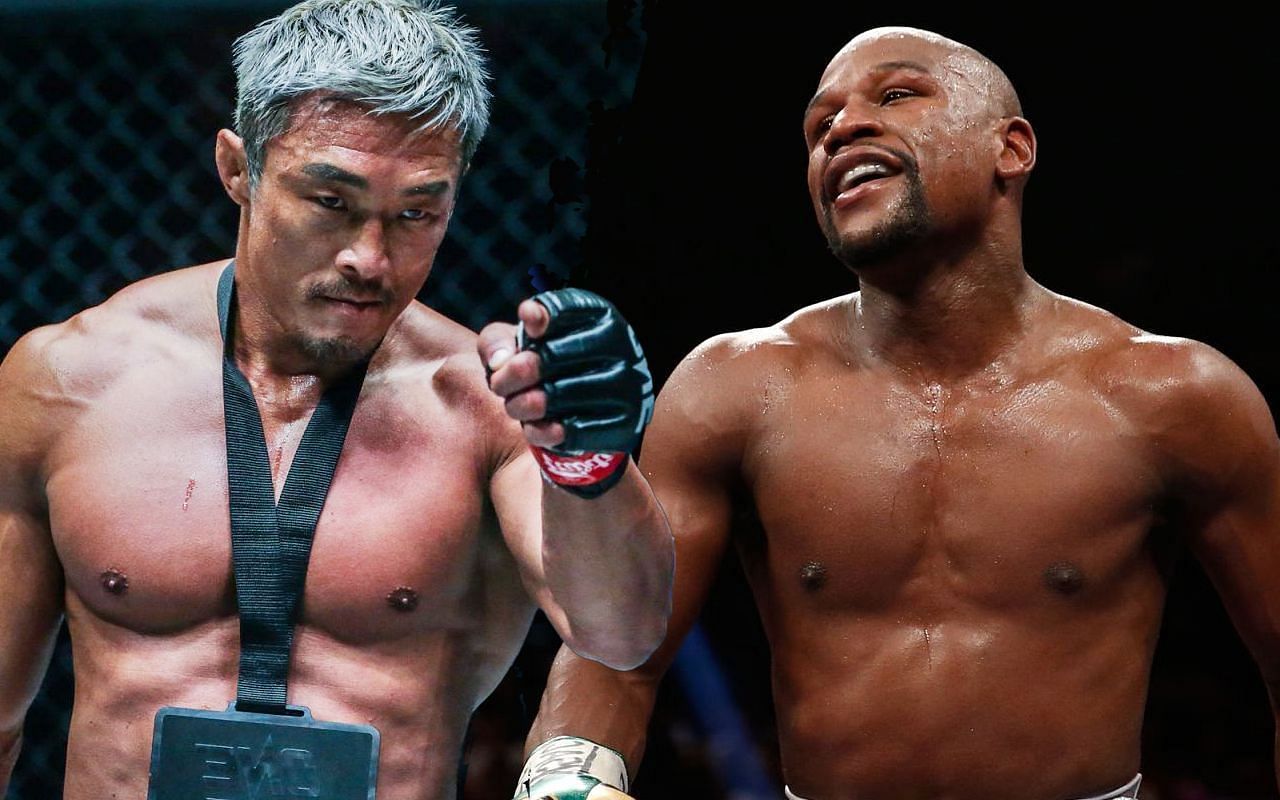 Yoshihiro Akiyama (L) called out Floyd Mayweather Jr. on Twitter. | Photo by ONE Championship