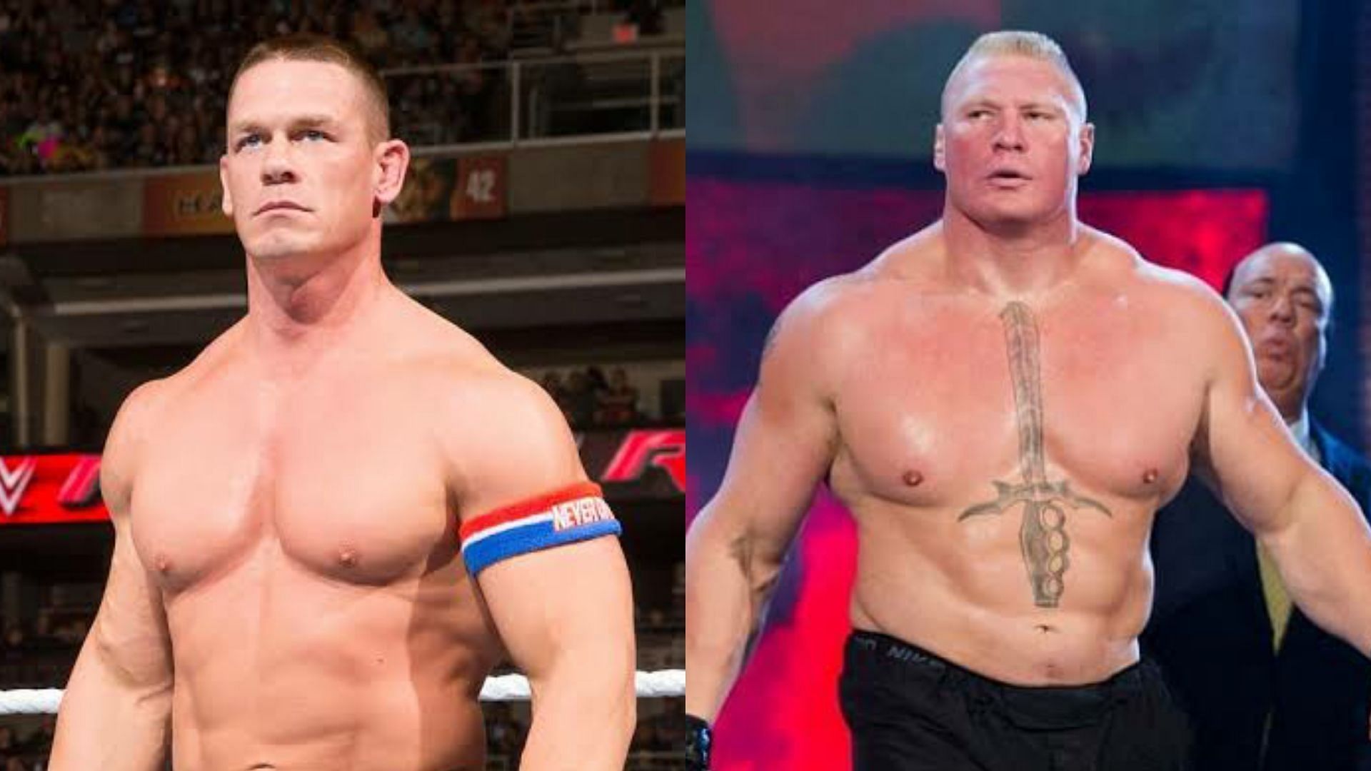 John Cena(Left); Brock Lesnar(Right)