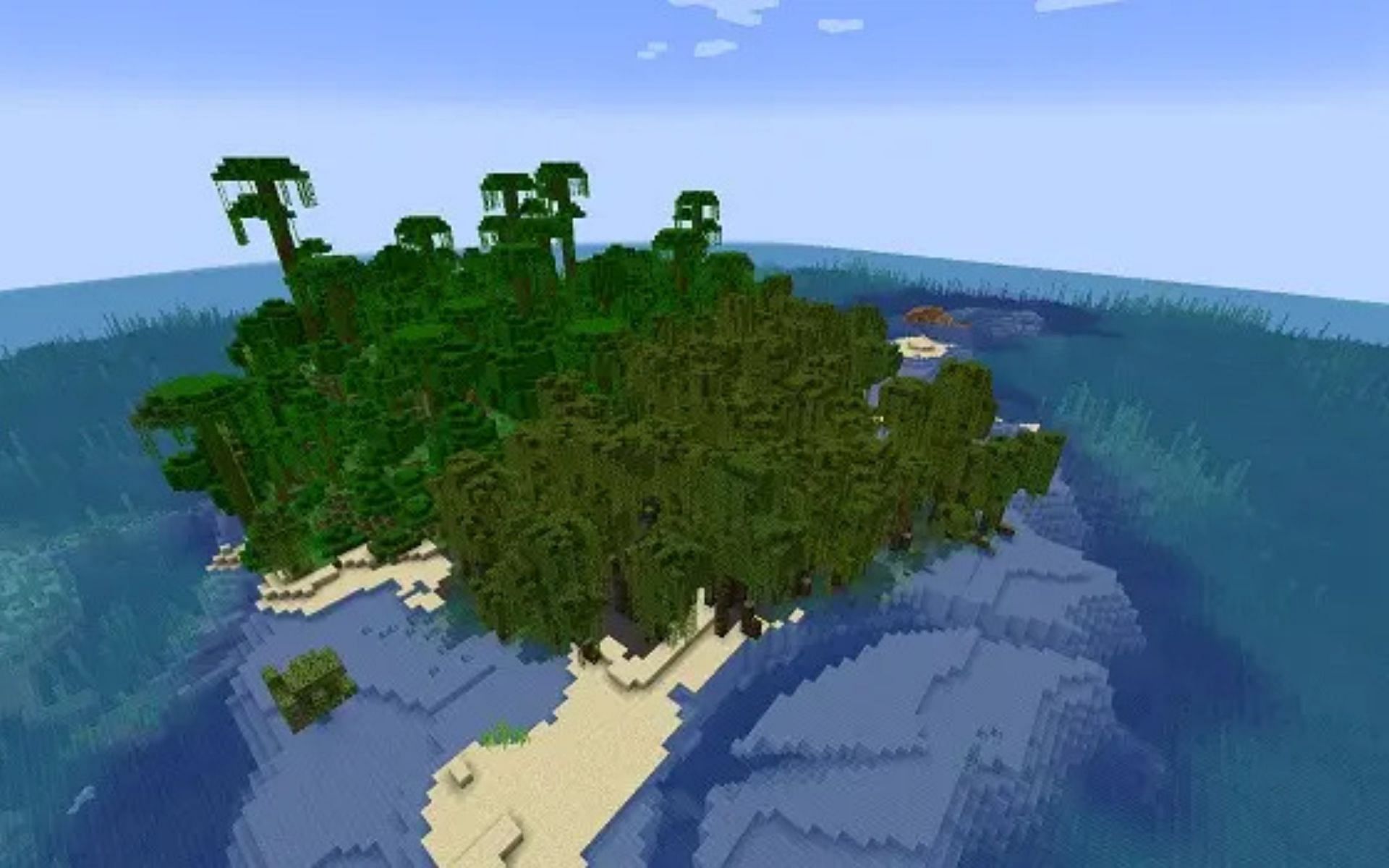 The jungle and mangrove island seed (Image via Minecraft)