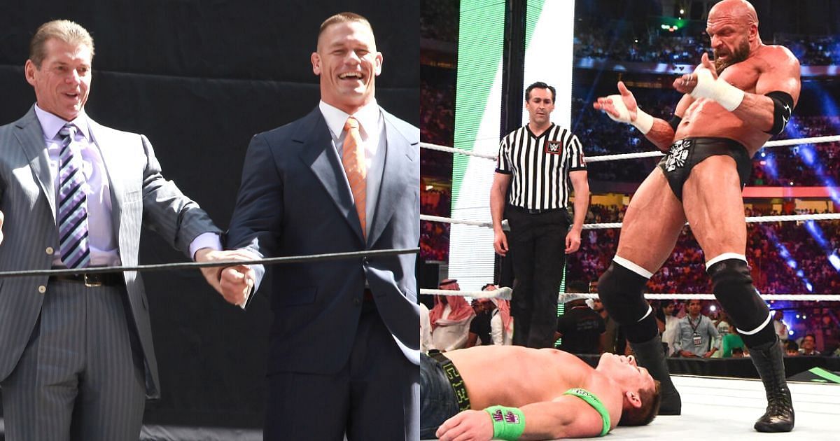 Vince McMahon, John Cena, and Triple H.