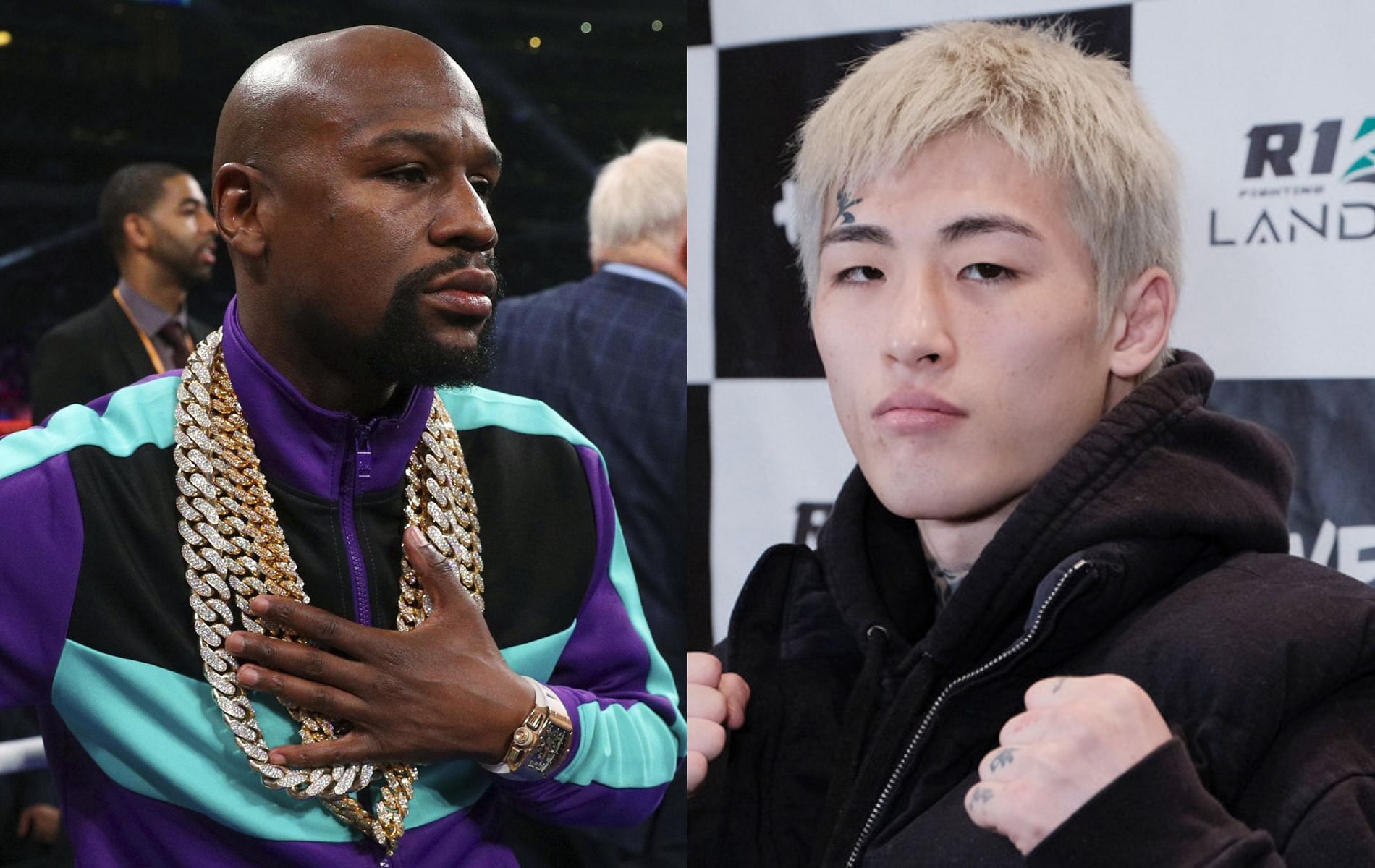 Floyd Mayweather (left) and Ren Hiramoto (right)