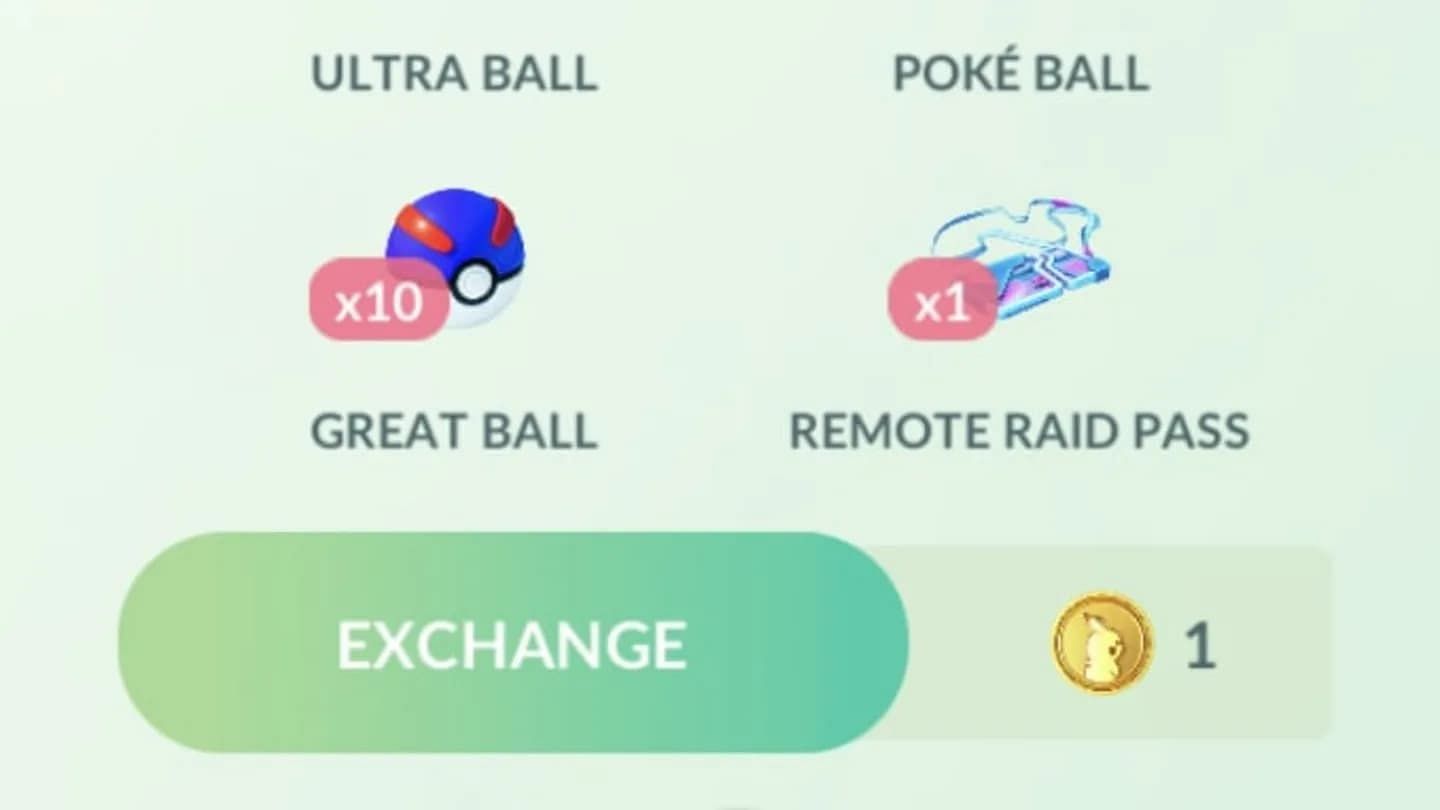 A look at the contents of a prior Weekly 1-Coin Box in Pokemon GO (Image via Niantic)