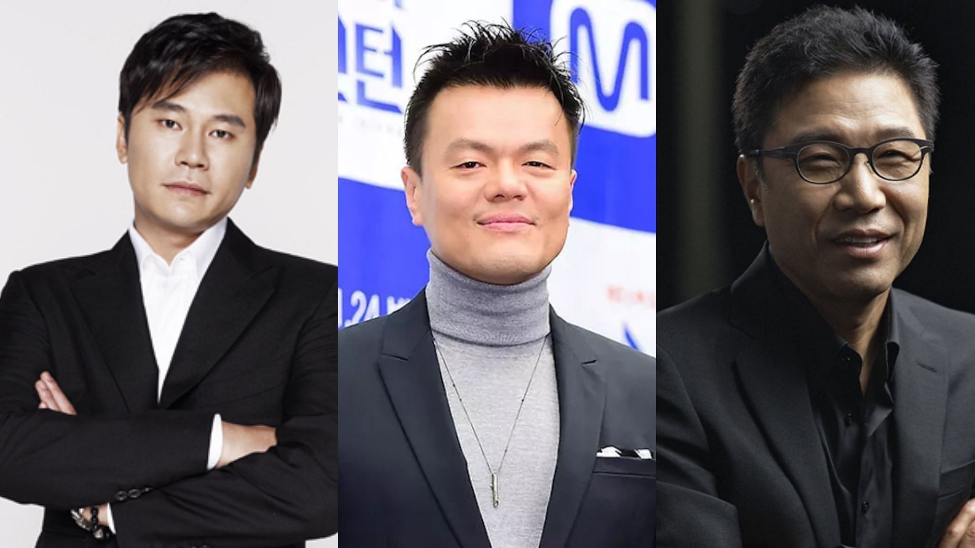Founders of YG Entertainment, JYP Entertainment, and SM Entertainment (Images via YG Entertainment, JYP Entertainment, and SM Entertainment)