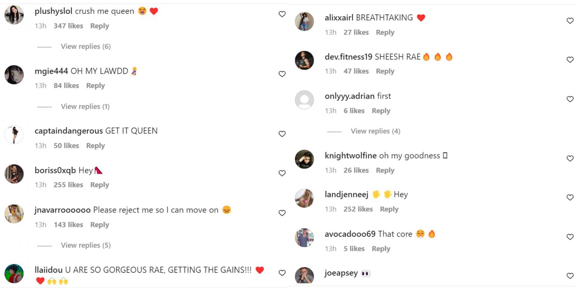 Fans react to the pictures (Image via Valkyrae/Instagram)