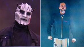 Casino Ladder match winner, "The mystery Joker," unveils his mask and confronts CM Punk after AEW World Championship win at All Out