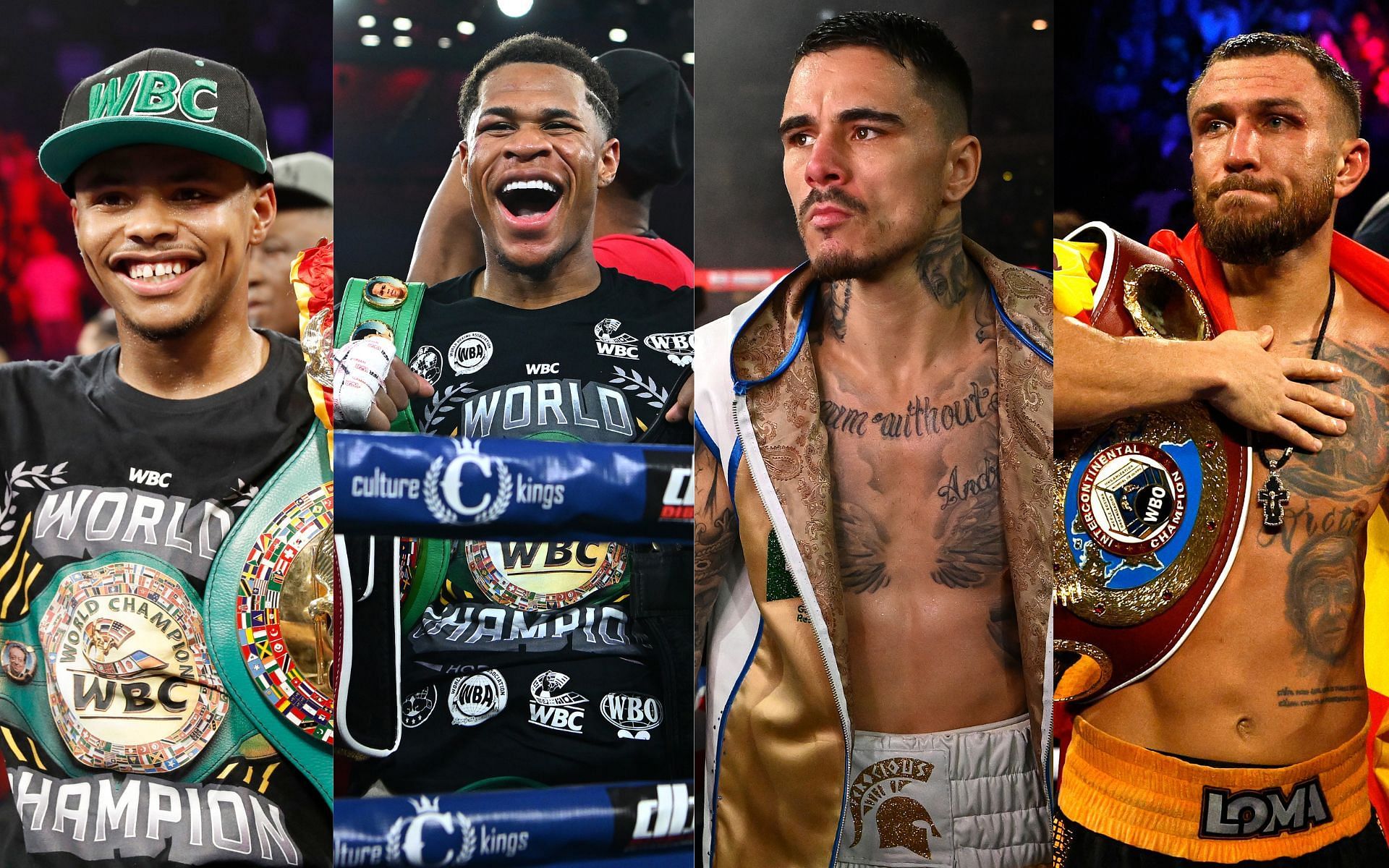 Shakur Stevenson, Devin Haney, George Kambosos Jr., and Vasyl Lomachenko (Image credits Getty Images)