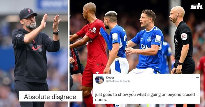 “Just goes to show you what’s going on beyond closed doors”, “Absolute disgrace” – Rival fans make major accusation against Liverpool after controversial incident during Everton draw