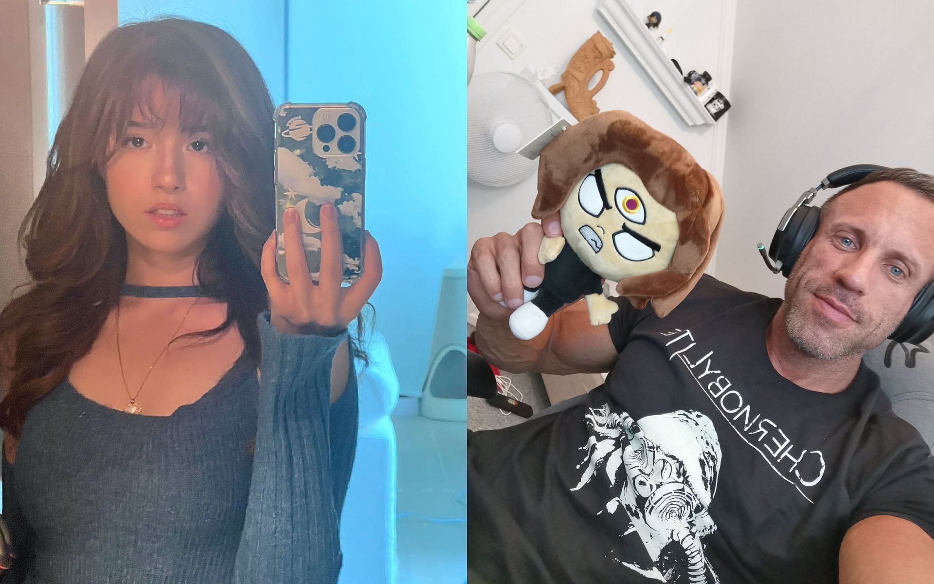 Knut comments on internet &quot;not liking&quot; Pokimane (Images via Pokimane and Knut/Twitter)