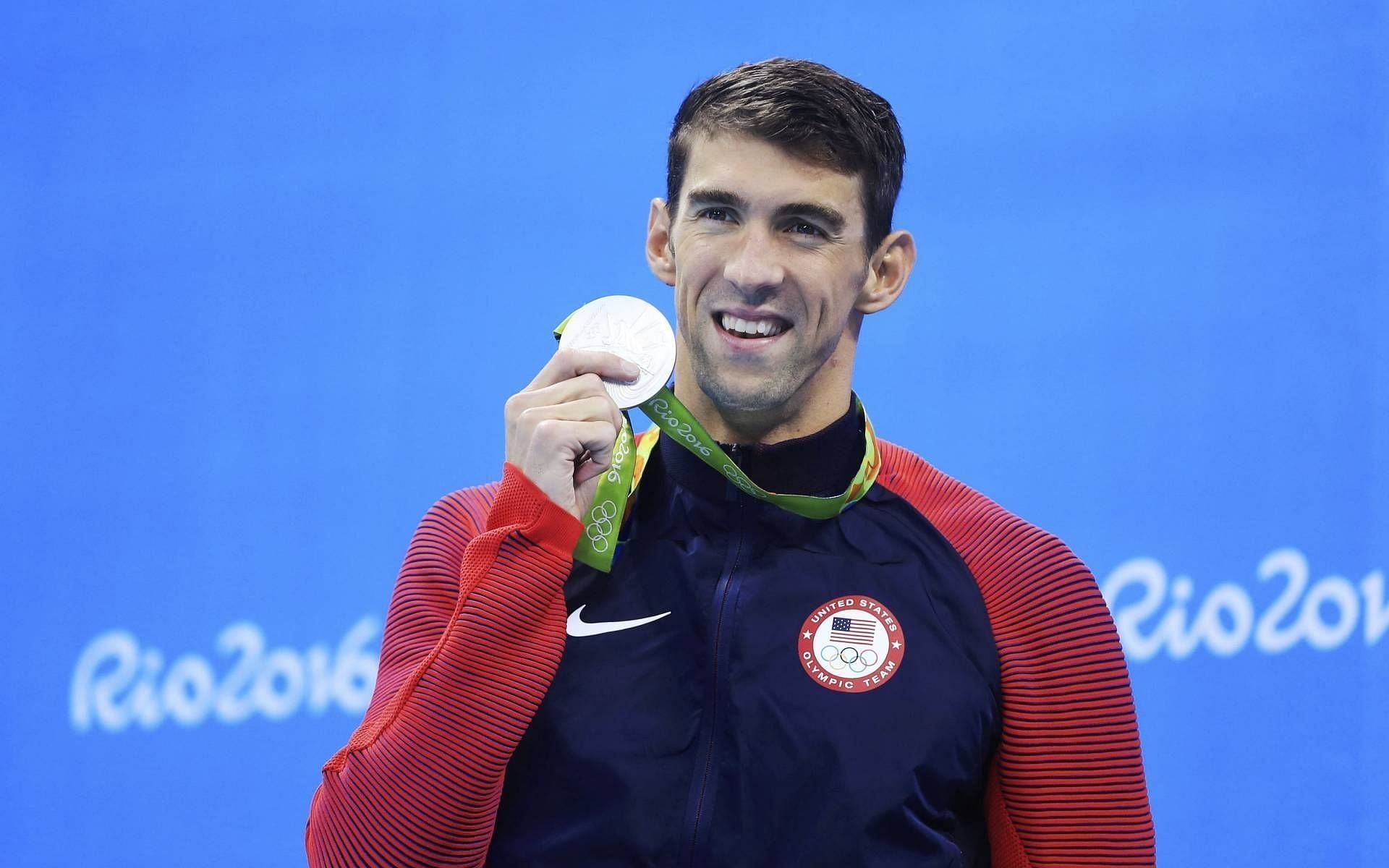 Michael Phelps with his silver medal at the 2016 Summer Olympics (Image via Olympics)