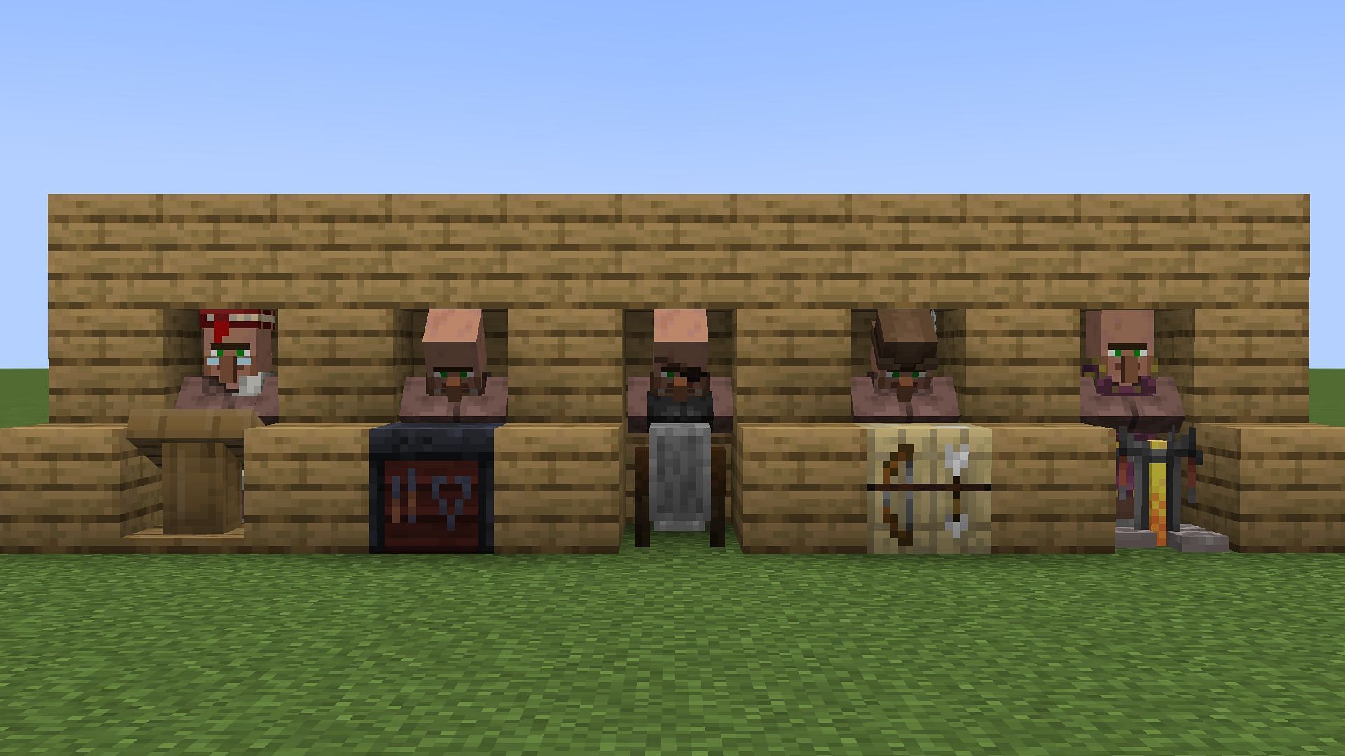 Trading hall can be made inside a big base to easily trade items in Minecraft (Image via Mojang)