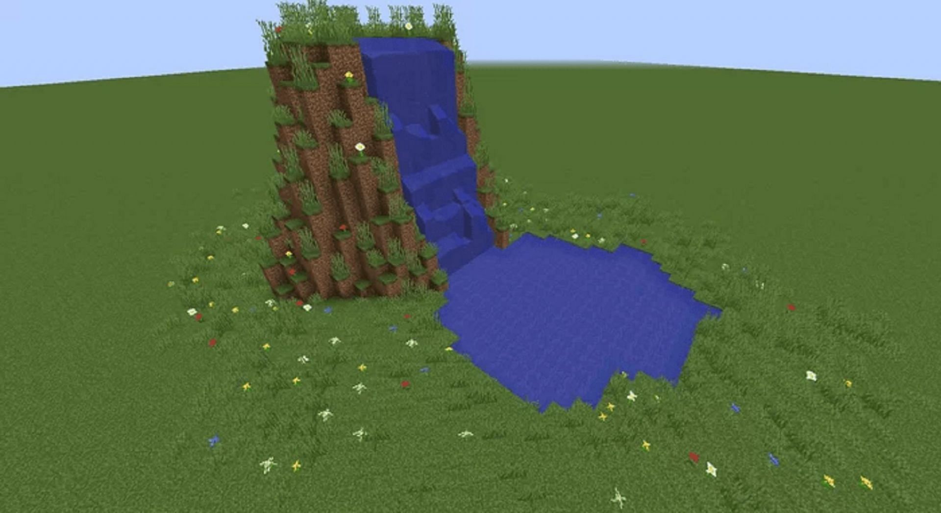 A basic waterfall design in Minecraft (Image via Part_Egg/Planet Minecraft)