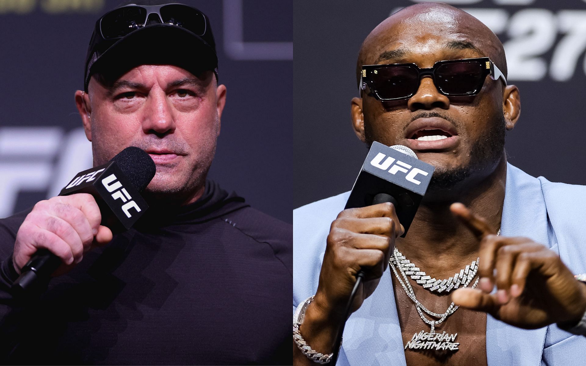 Joe Rogan (left); Kamaru Usman (right)