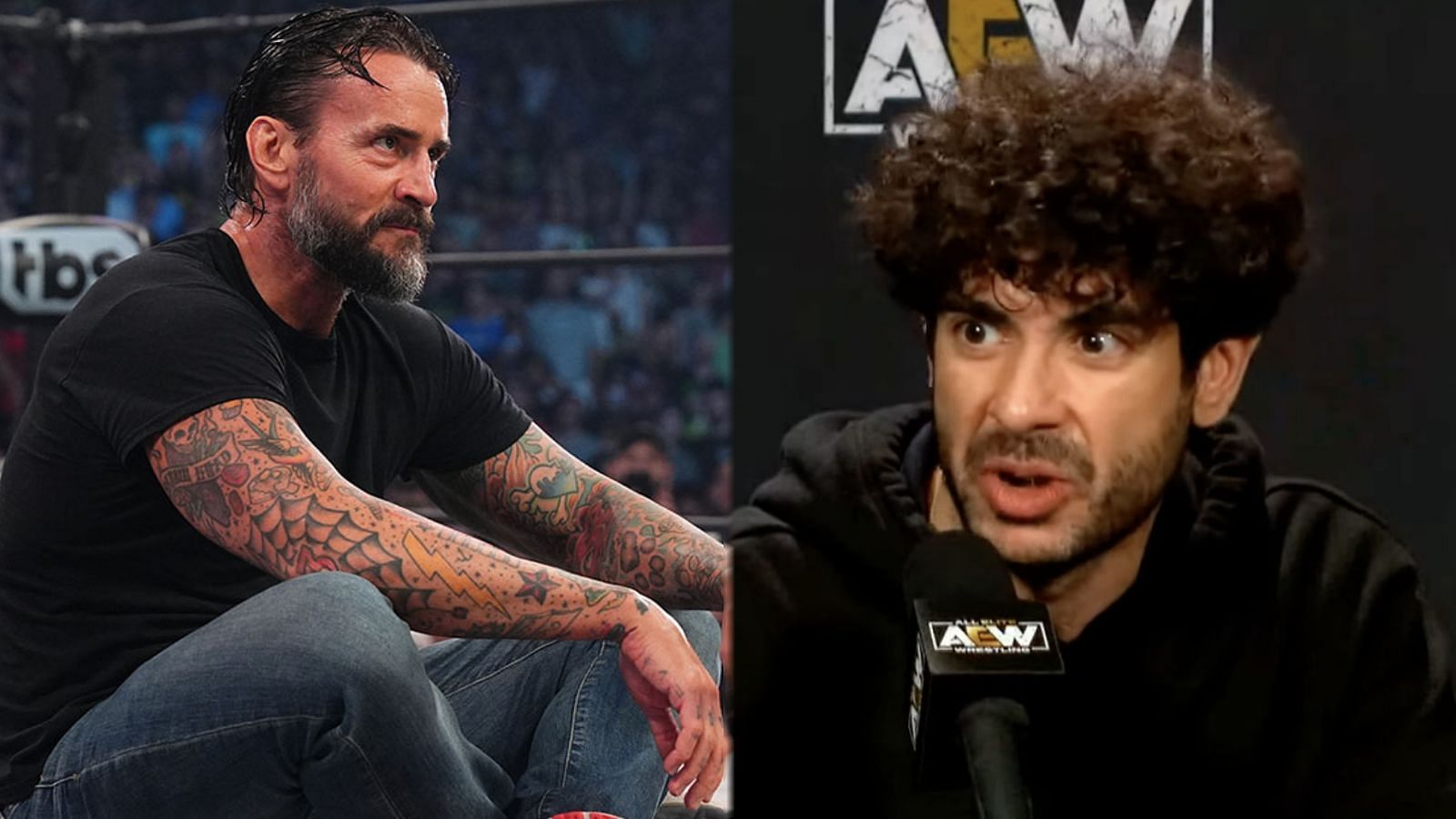 CM Punk (Left), Tony Khan (Right).