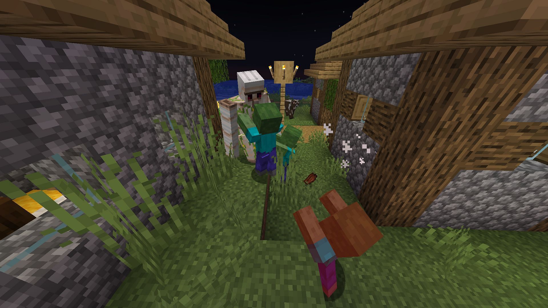 Killing hostile mobs is the most common method to get XP points in Minecraft (Image via Mojang)