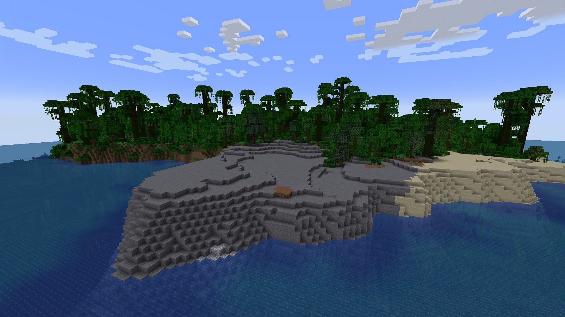 A survival island with a jungle-themed twist (Image via Mojang)