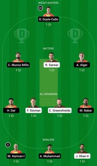 Dream11 Team for Portugal vs Spain - European Cricket Championship T10 2022.