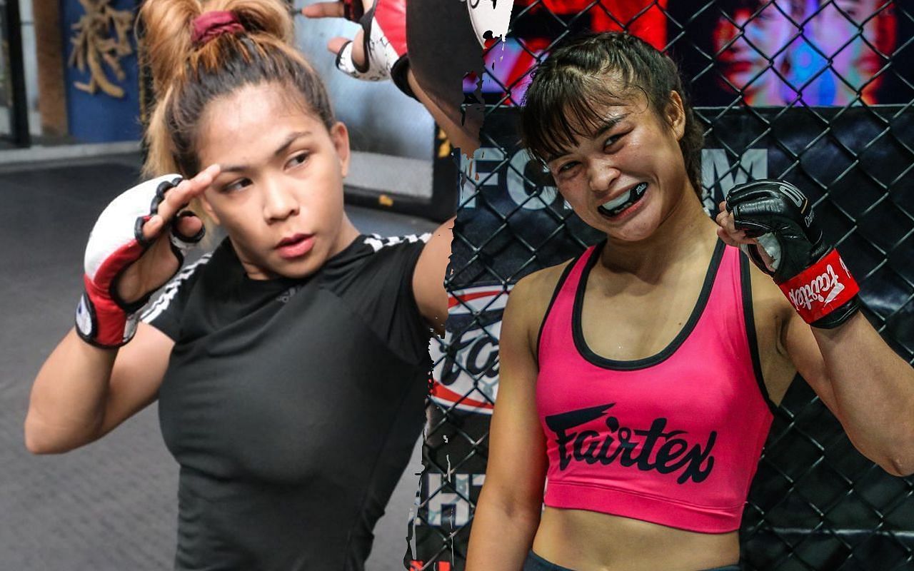 Denice Zamboanga (L) believes Stamp Fairtex will outclass Jihin Radzuan at ONE on Prime Video 2. | Photos by ONE Championship