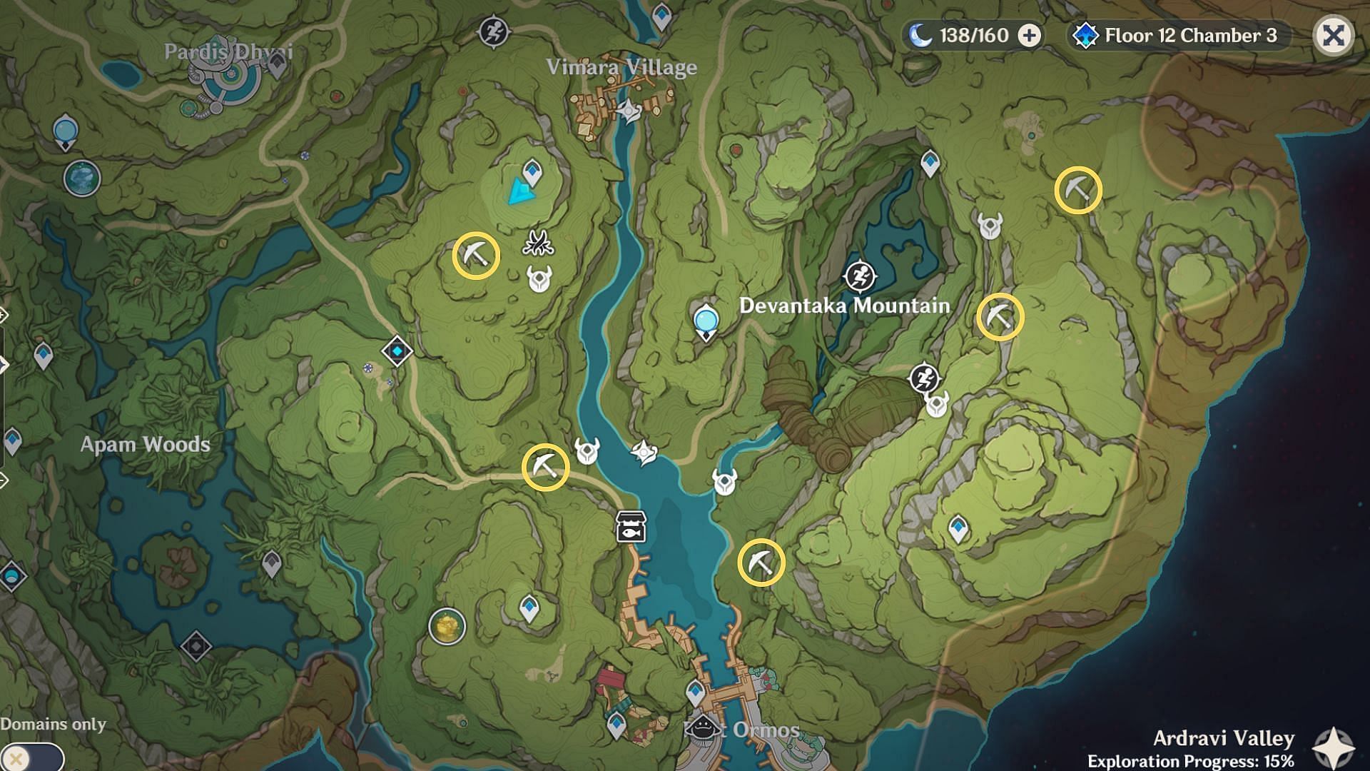 Locations of Ruin Guards and nearby Ruin Scouts (Image via Genshin Impact)