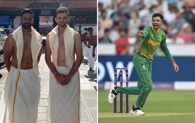 IND vs SA 2022: Keshav Maharaj visits Sree Padmanabhaswamy Temple in Thiruvananthapuram; wishes fans a happy Navratri
