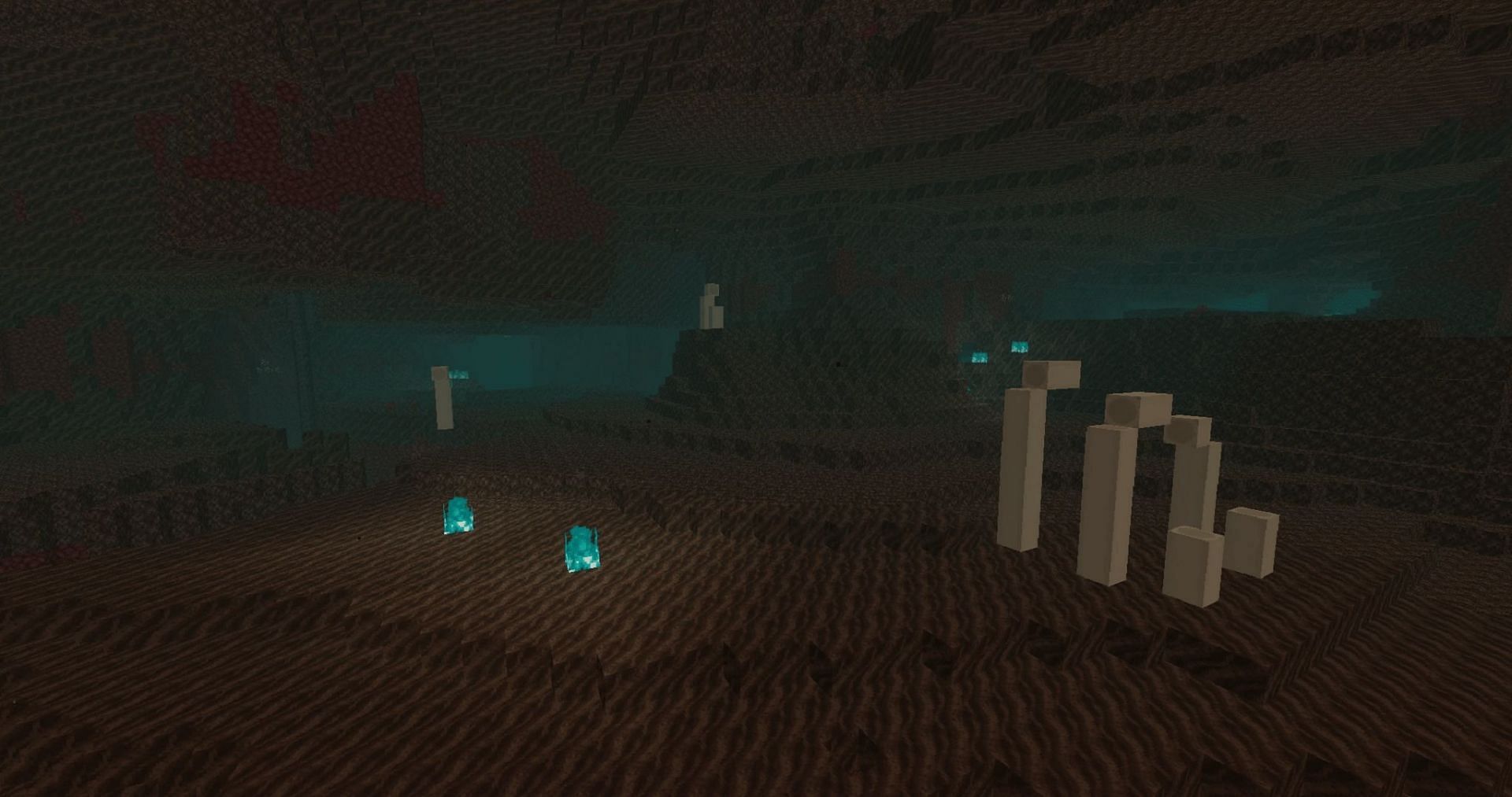 A soul sand valley in Minecraft&#039;s Nether (Image via Minecraft Wiki)