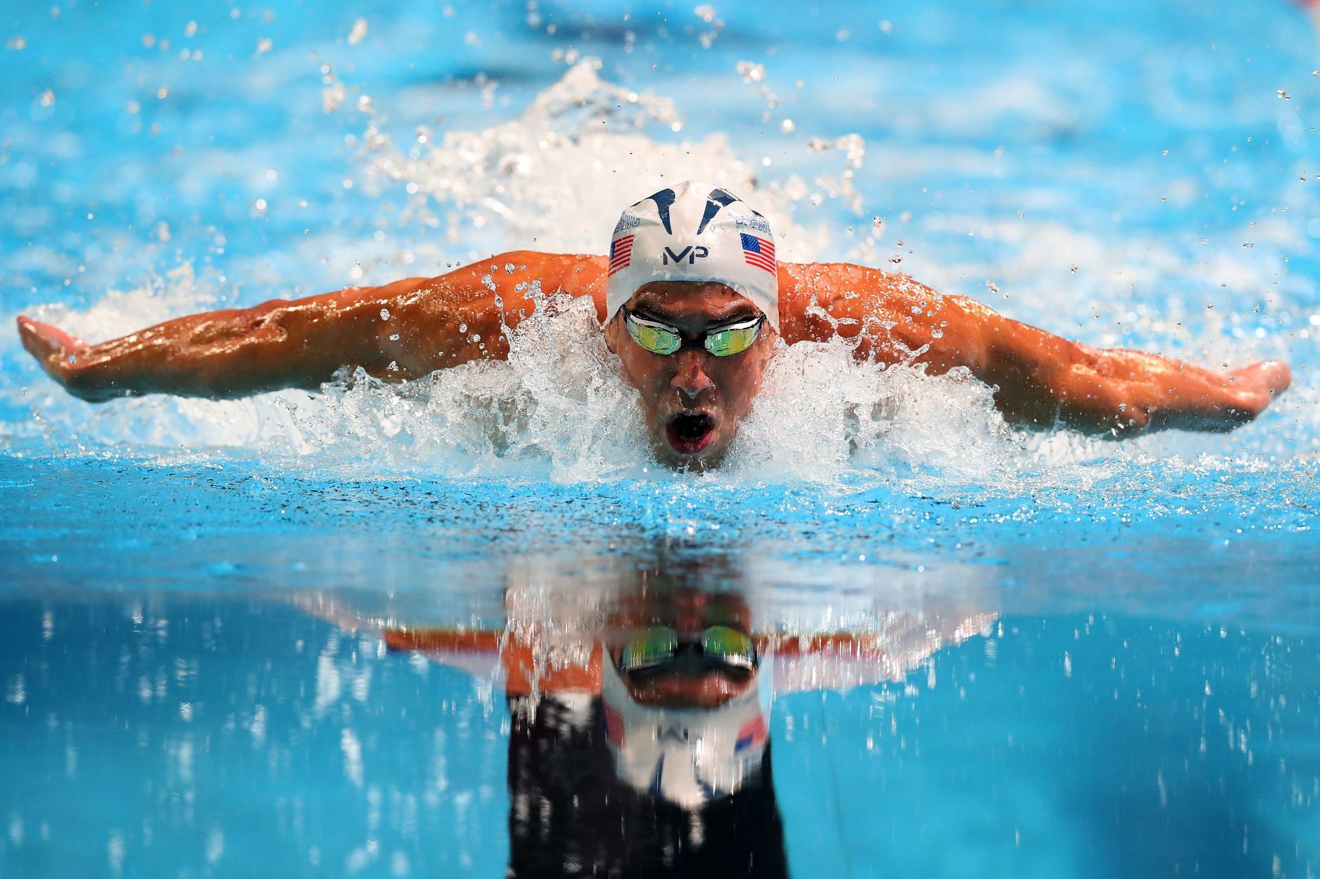 Michael Phelps of the United States competes in the final heat for the Men&#039;s 100 Meter Butterfly during Day Seven of the 2016 U.S. Olympic Team Swimming Trials at CenturyLink Center on July 2, 2016 in Omaha, Nebraska. (Photo by Tom Pennington/Getty Images)