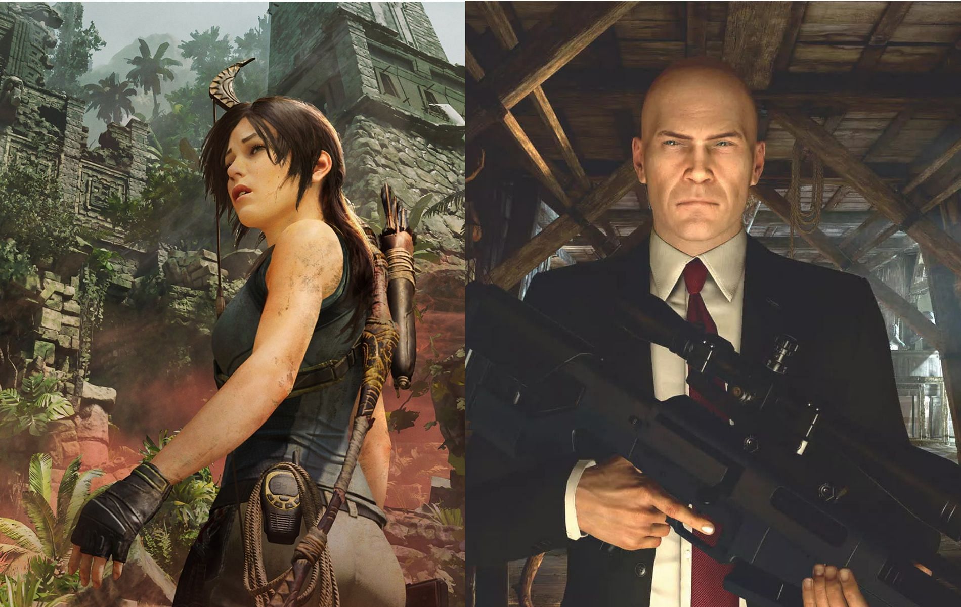 Two of the best stealth-based action-thriller video game series compared (Images via Eidos Interactive and IO Interactive)