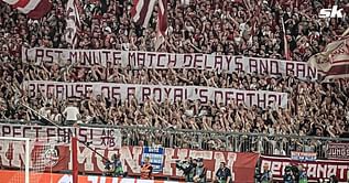 Bayern Munich fans unveil controversial banner protesting against impact of Queen Elizabeth II’s death on football fixtures during Barcelona clash
