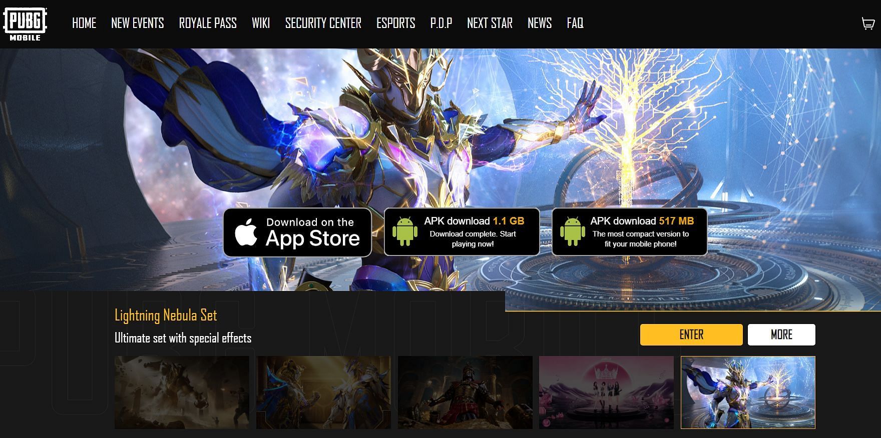 The official website on some servers shows two APK download links (Image via Krafton/Tencent Games)