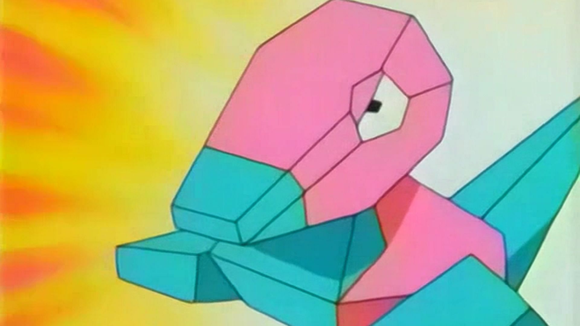 Porygon as it appears in the anime (Image via The Pokemon Company)