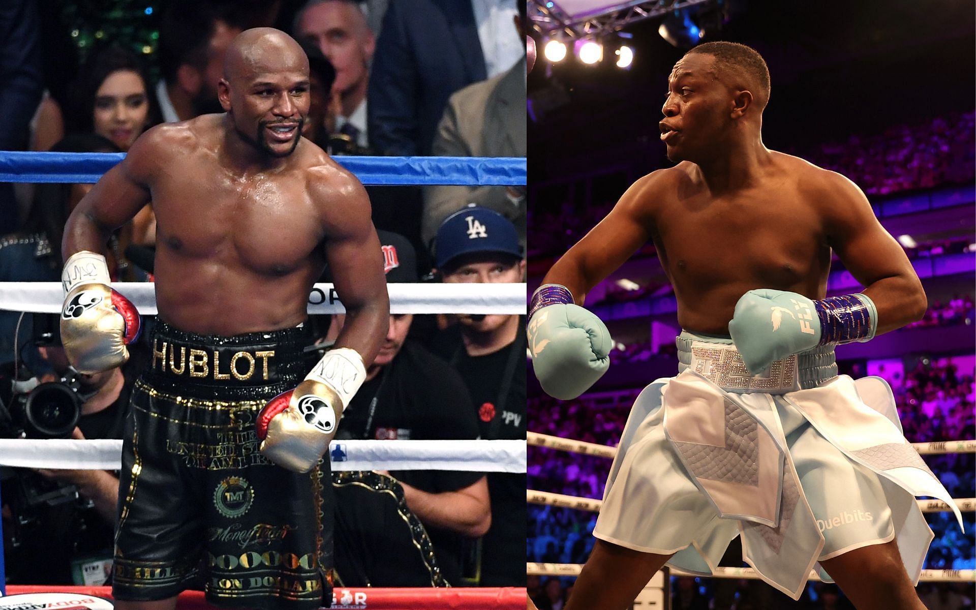 Floyd Mayweather (left) and Deji (right). [Images courtesy: both images from Getty Images]
