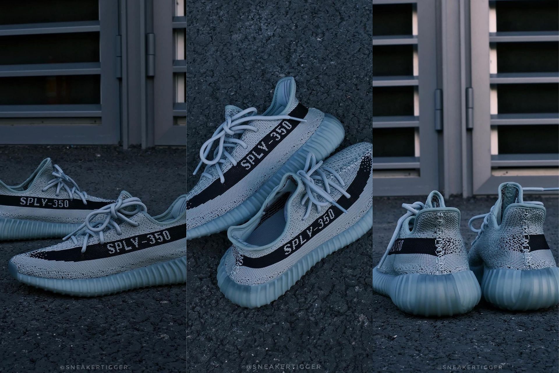 Upcoming Adidas Yeezy Boost 350 V2 Jade Ash sneaker in the midst of Kanye West - Adidas drama (Image via @sneakertigger / Instagram)