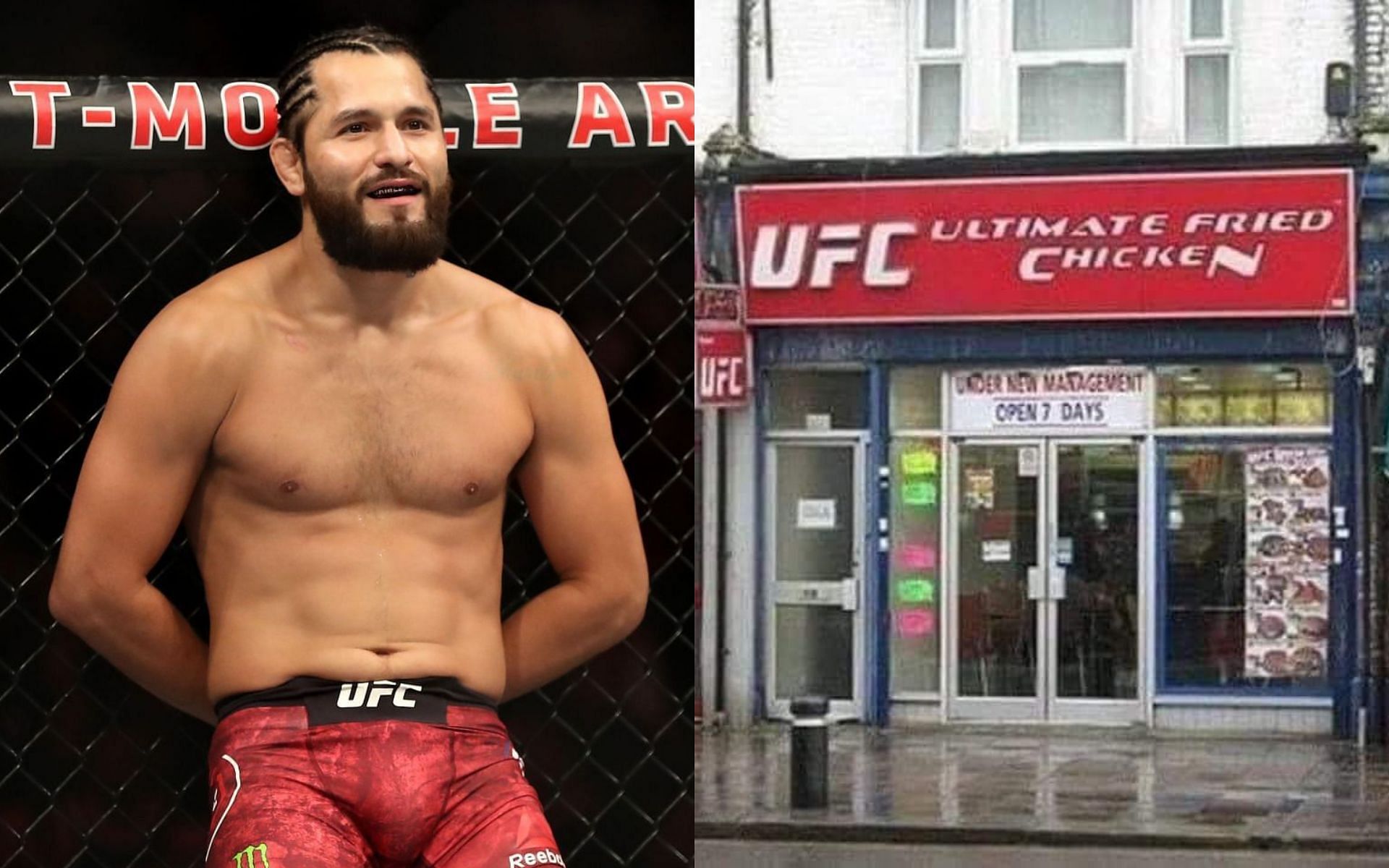 Jorge Masvidal (left) &amp; UFC chicken shop (left) [Photo credit: reddit.com]