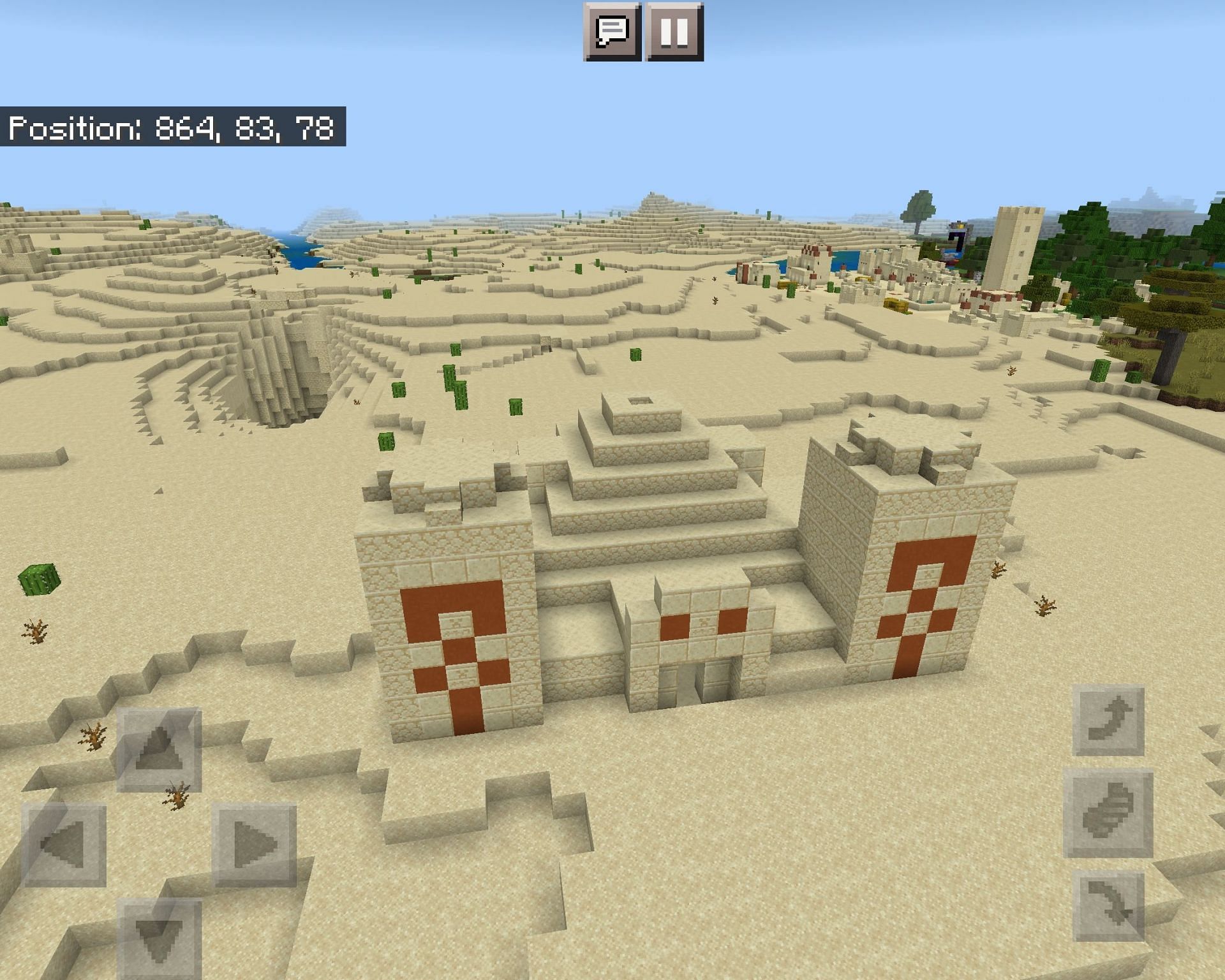 One of the desert temples found on the seed (Image via Minecraft/Mojang)