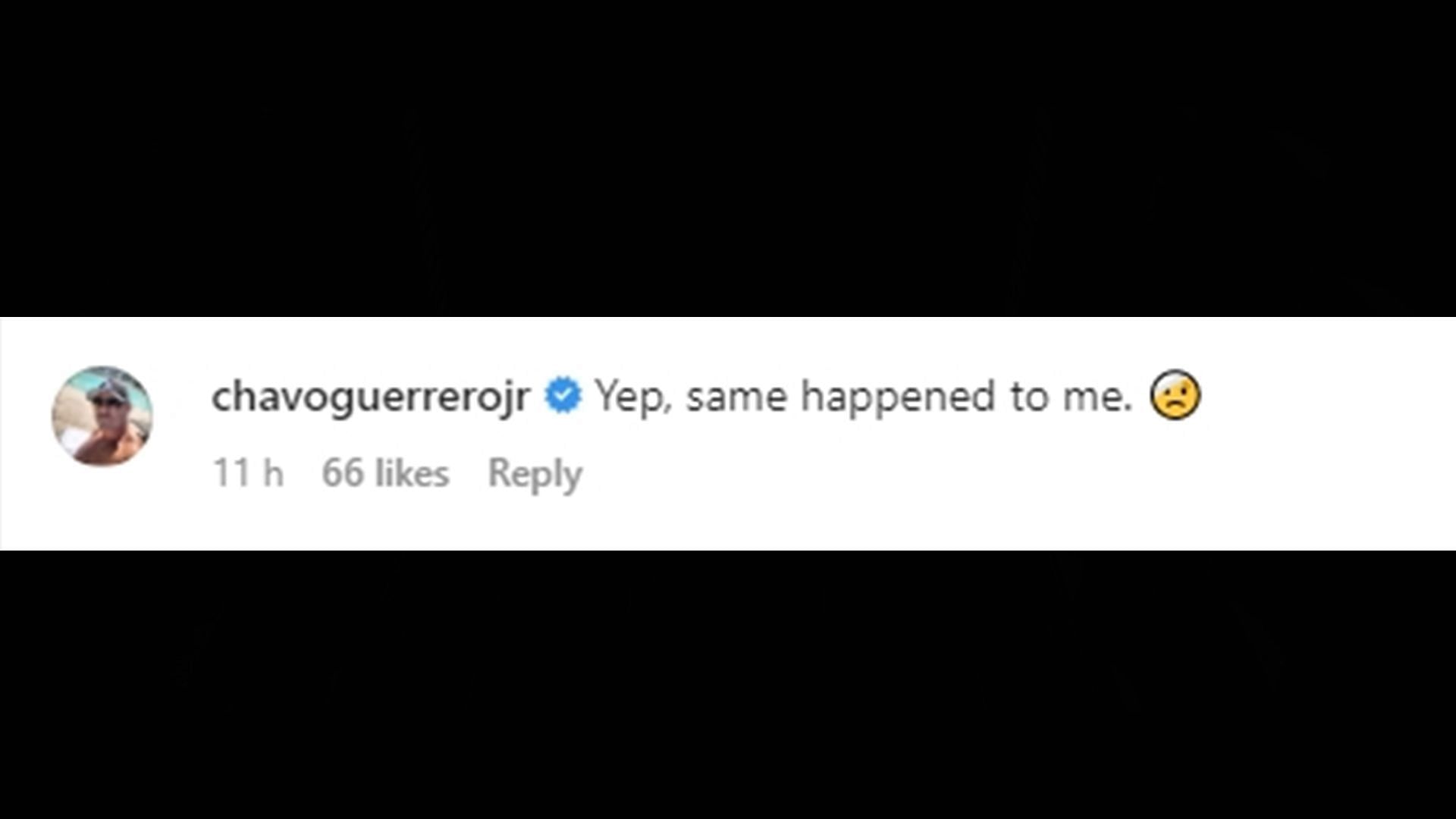 Chavo Guerrero&#039;s reply to Trish Stratus&#039; post