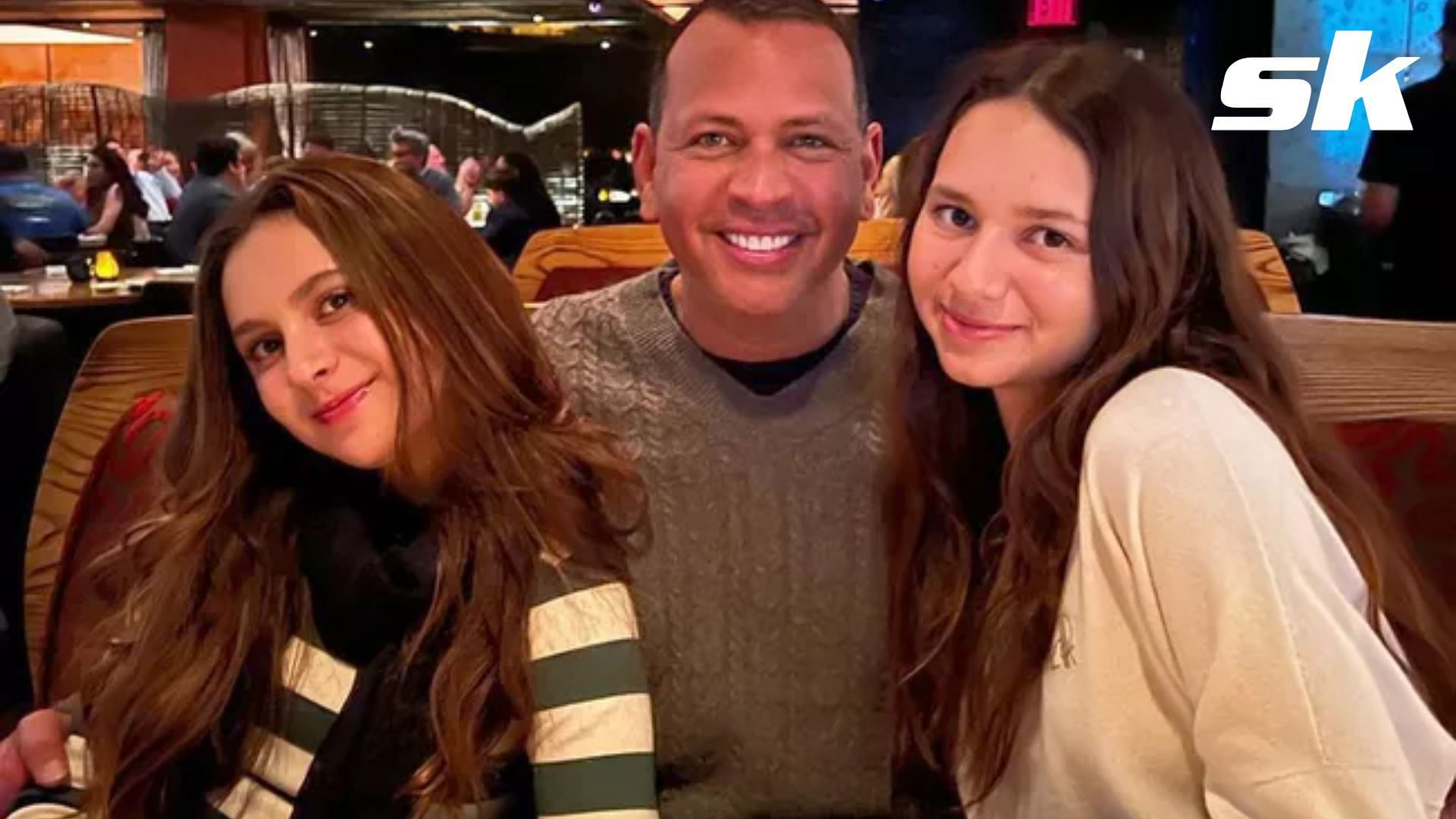 Alex Rodriguez with daughters Natasha and Ella.
