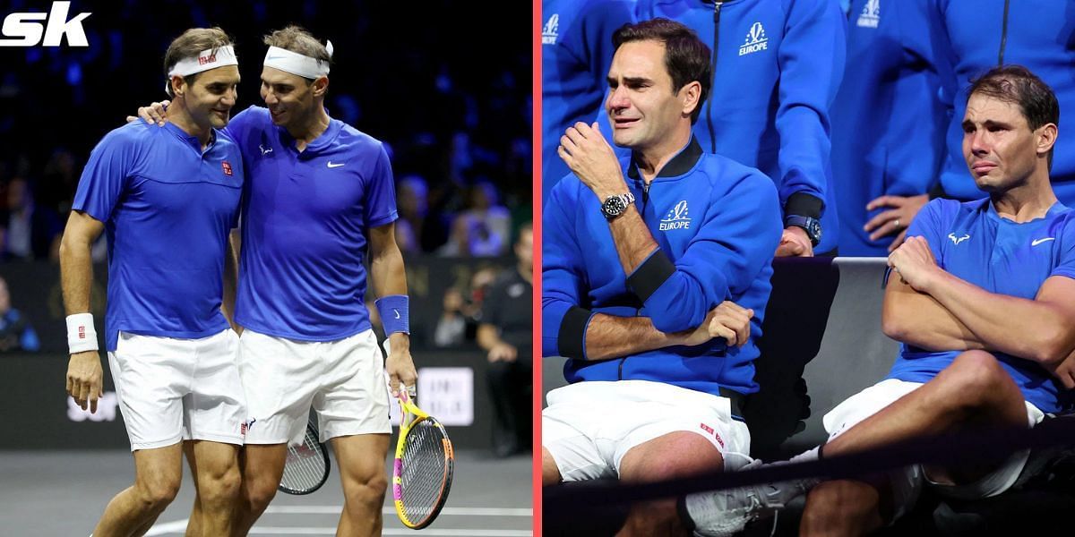 Rafael Nadal was in tears during Roger Federer