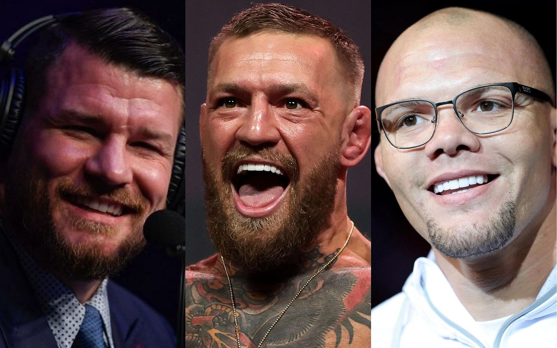 Michael Bisping (left), Conor McGregor (center), &amp; Anthony Smith (right)